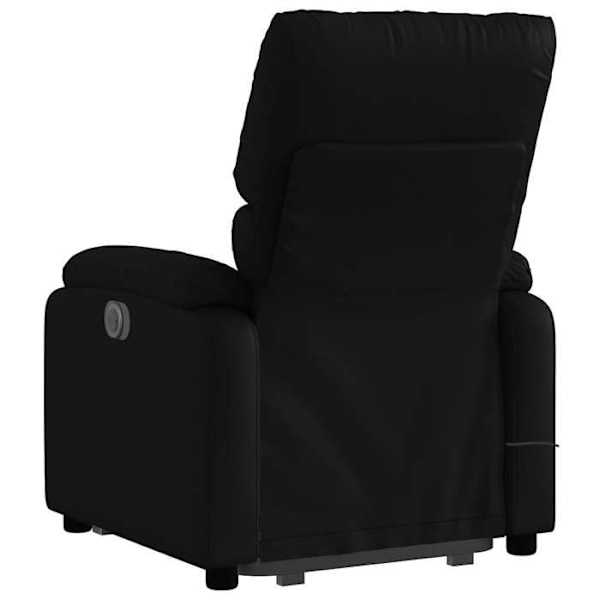 Massage-funktion afslapningsstol med elektrisk hævefunktion i sort PVC DEC027805 Svart