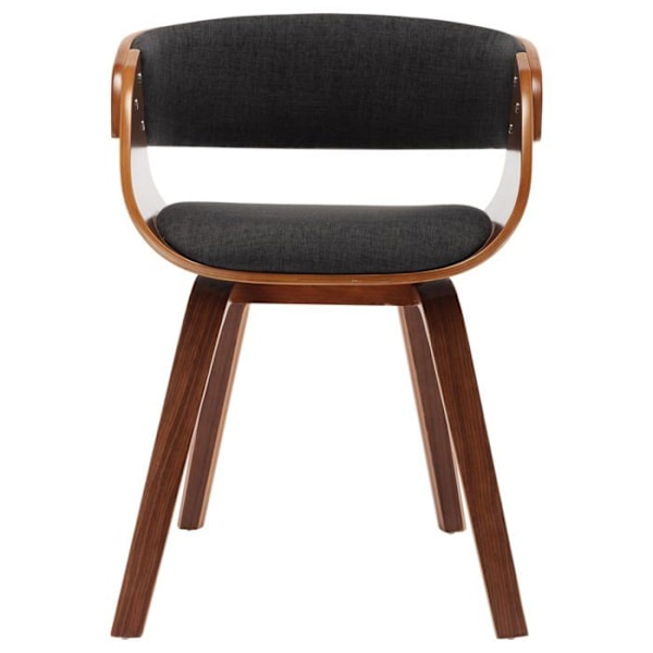 Matstol - Design - Böjd trä - Grått tyg - 1 plats - Inomhus Grå
