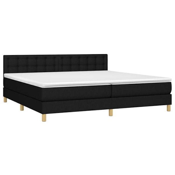 Sengegavl - TDL - 200x200 cm - Sort stof - LED - 2 personer Svart