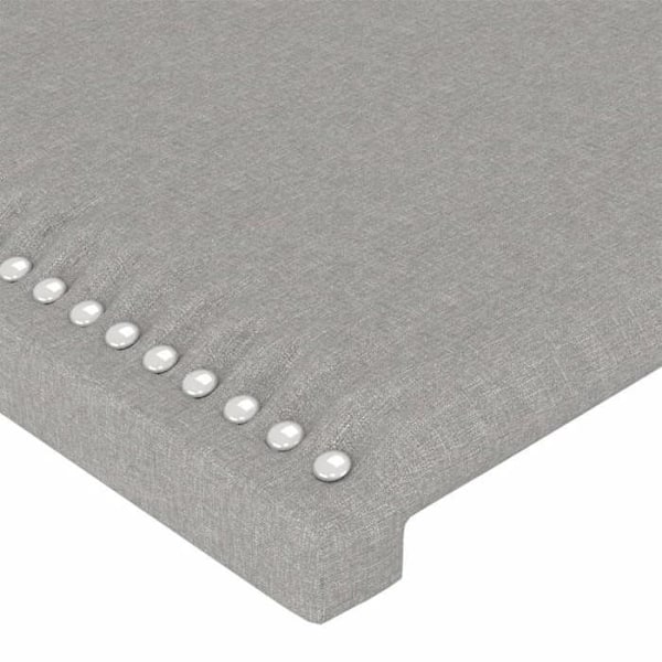 Hovedgærde til seng med LED-møbel 90 x 5 x 118/128 cm i lys grå stof TDL0201242 Grå