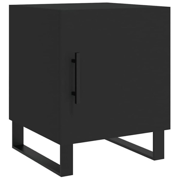 Set med 2 sängbord med fack med dörr 40 x 40 x 50 cm svart ingenjörträ DEC035580 kastanj