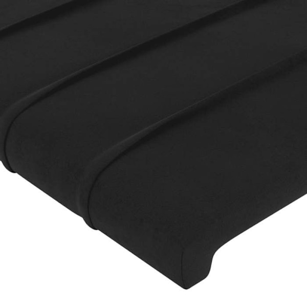 Hovedgærde til seng med sidekant 103 x 23 x 78/88 cm, sort velour, TDL0204588 Svart