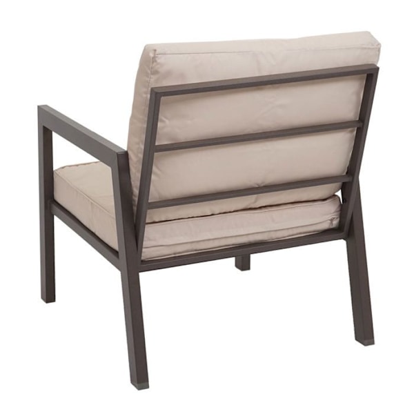 Havemøbler sofa, stole og bord, metaloverflade, puder i hvid cremé 04_0008339 Vit