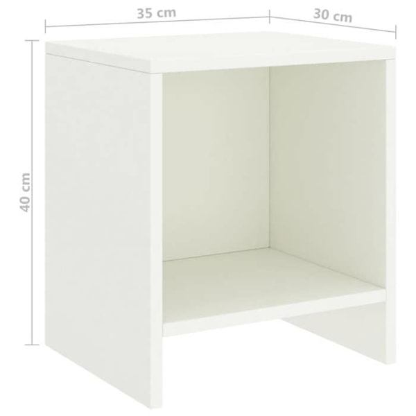 Yöpöytä avonaisella osastolla 35 x 30 x 40 cm valkoista mäntyä DEC033296 Vit