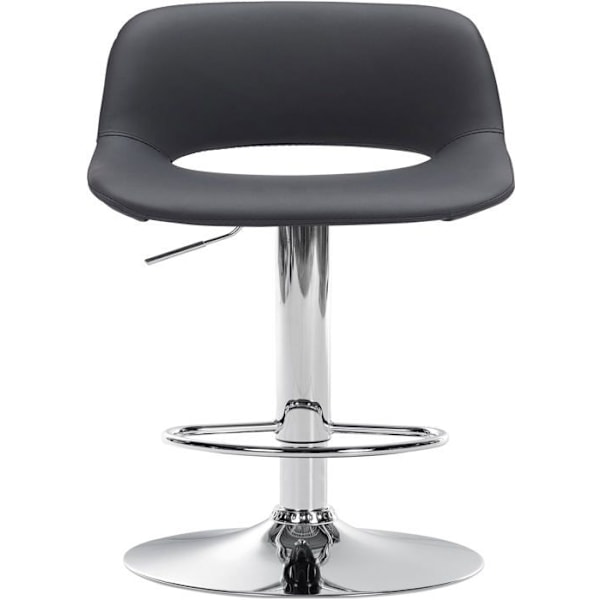 Barstole høje stole x2 med fodstøtte i sort PVC, metalben i krom 10_0004062 Metall