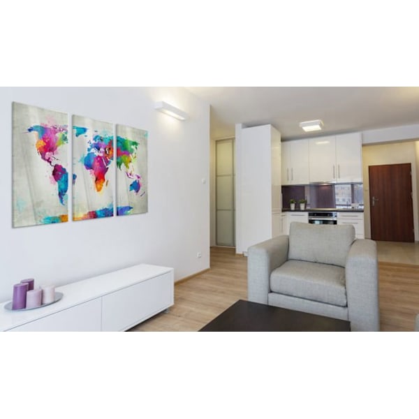 Acrylic glass artwork - World map: an explosion of colors [Glass] 120 by 80