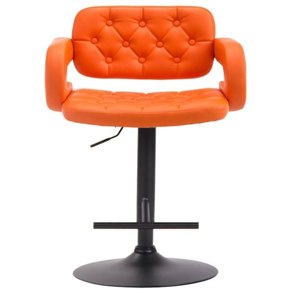 Barstol - Décoshop26 - TDB10507 - Orange kunstlæder - Højdejusterbar - Moderne design Metall