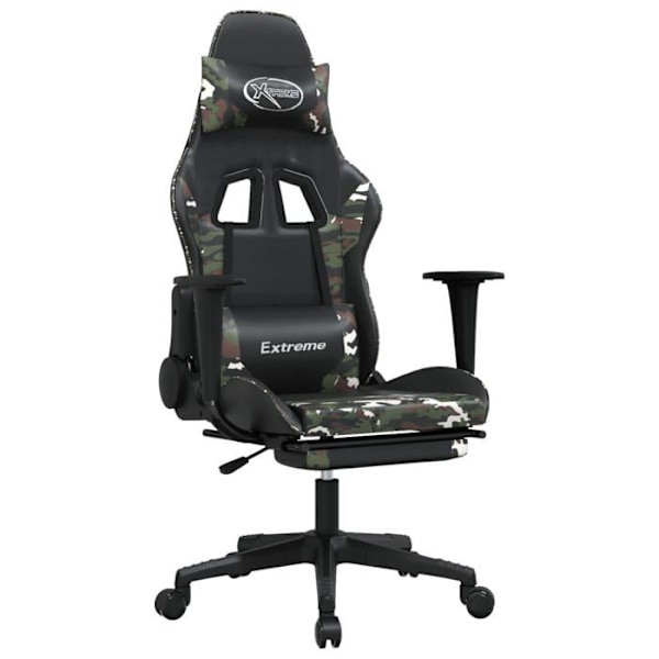 Kontorsstol gaming med hjul och fotstöd design i kamouflage PVC DEC025759 Flerfärgad