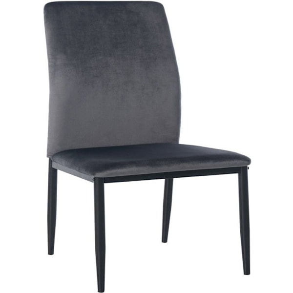 Matstol x1 klassisk design i grå sammet med fyrbenta metallben nor 10_0002094 Grå