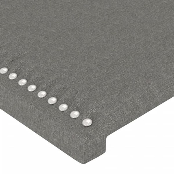 Hovedgærde til soveværelse med LED-møbel 100 x 5 x 118/128 mørkegrå stof
