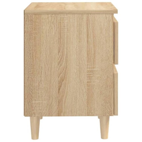 Sæt af 2 nat borde med to skuffer 40 x 35 x 50 cm i ingeniørtræ farve eg DEC036200 kastanj