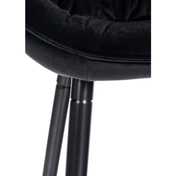 Barstol høj x1 sæde med tufted effekt i sort velour og sort metal 10_0004891 Metall