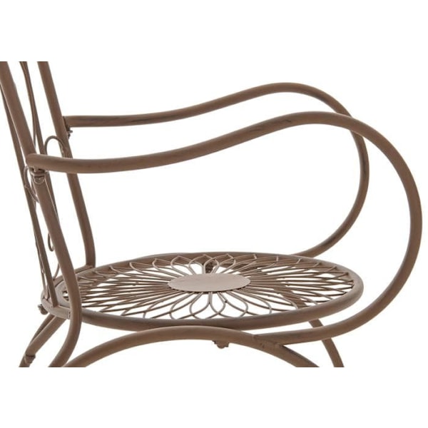 Sæt med 2 havestole med armlæn til balkon terrasse, rustik design i gammelbrunt metal 10_0002867 kastanj