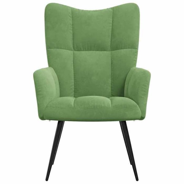 Lounge fåtölj designad modern soffa i ljusgrön sammet DEC026775 Grön