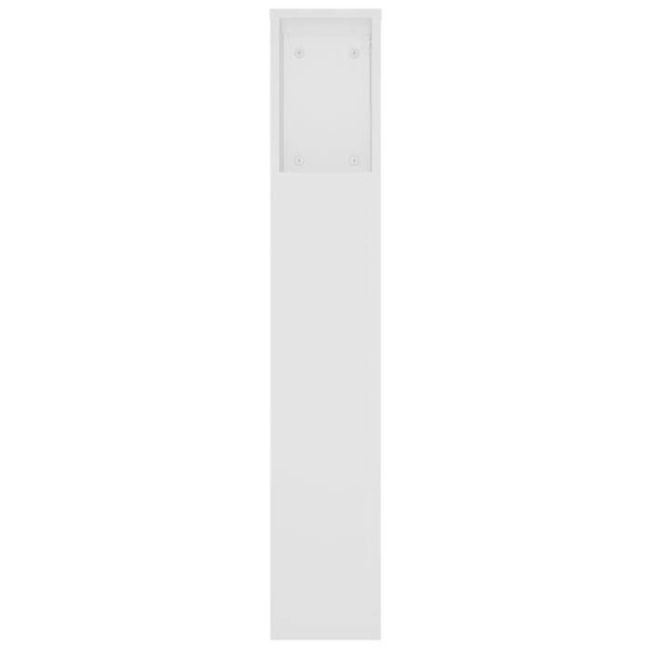 Hovedgavl med opbevaring, tilbehør til seng, natbord, hylde 220 x 18,5 x 104,5 MDF hvid