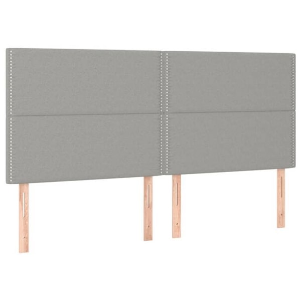 Hovedgærde til soveværelse møbel med LED 180 x 5 x 118/128 cm lys grå stof TDL0201346 Grå