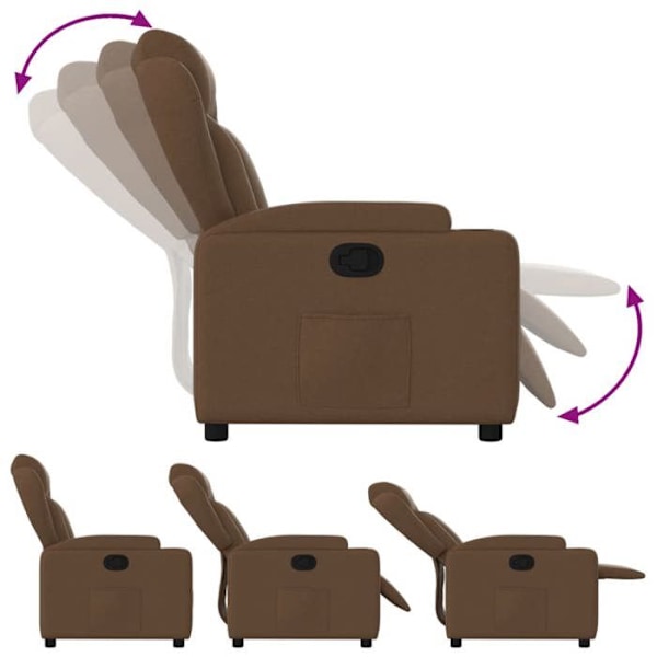 Fauteuil relax TV med komfortabel polstring, manuel til inclinationsfunktion i brunt stof DEC028049 kastanj