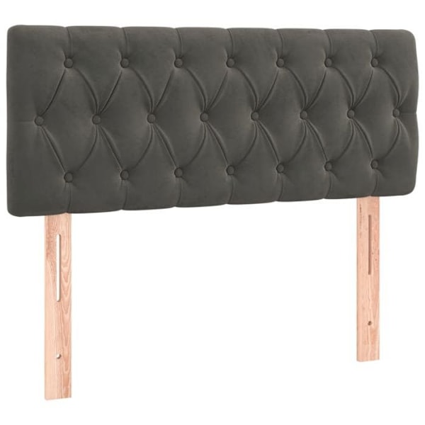 Hovedgærde - LED - Mørkegrå velour - 100x7x78/88 cm - Moderne design - Blød at røre ved Mörkgrå