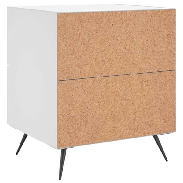 Nattesbord med to skuffer 40 x 35 x 47,5 cm hvidt ingeniørtræ DEC033353 Vit