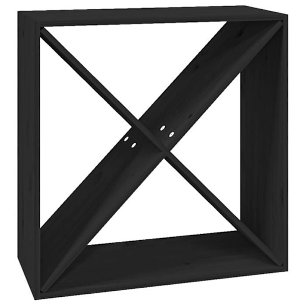 Vinreol med 4 opbevaringspladser til flasker 62 x 25 x 62 cm, lavet af sort fyrretræ DEC024438 kastanj