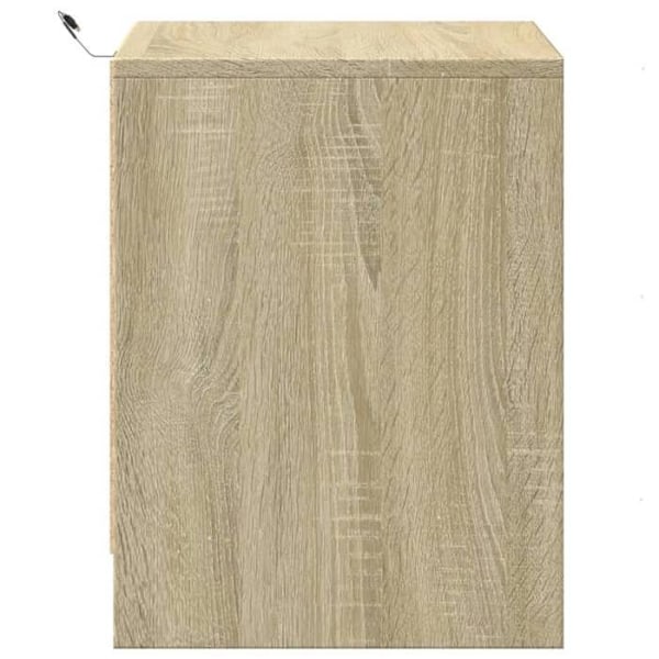 Bäddbord med lådor och LED i ingenjörsträ, färg ek DEC032773 kastanj