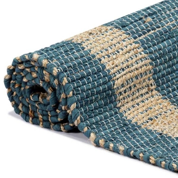 Käsintehty Jute Matto Sininen 160 x 230