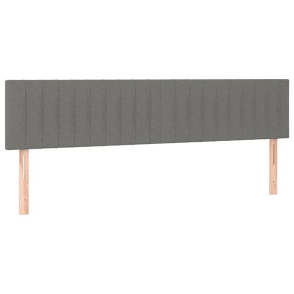 Päätyvaruste sänkyyn makuuhuoneen huonekalu LED-valolla 180 x 5 x 78/88 tummanharmaa kangas
