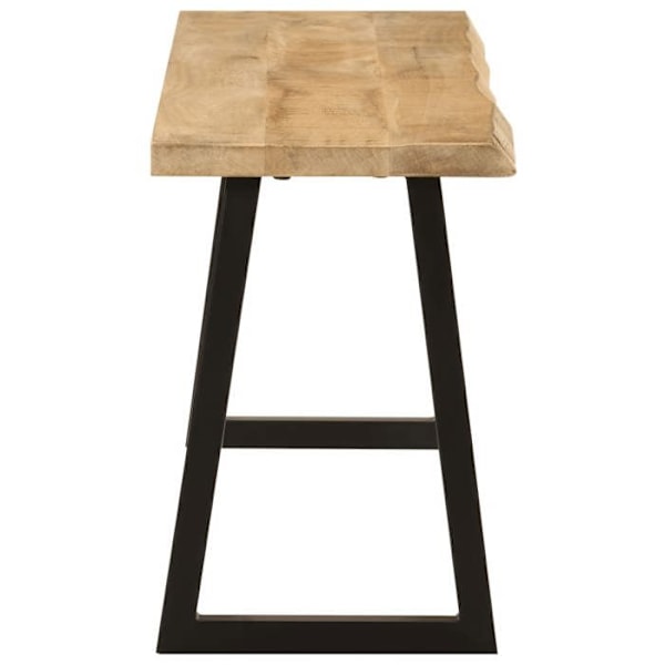 Bänk design rustik 105 cm massiv mango trä med U-formade metallben DEC024627 kastanj