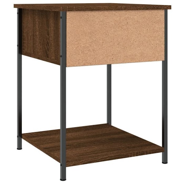 Sæt med 2 natborde med skuffe og hylde 44 x 45 x 58 cm ingeniørtræ brun og metal DEC035207 kastanj