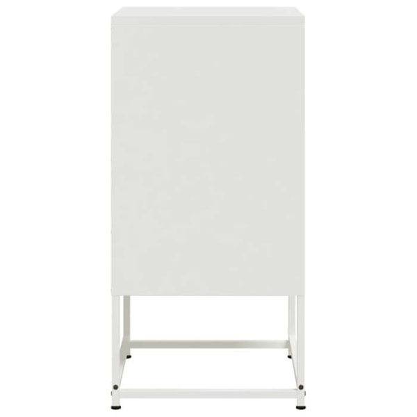 Nattesidebord med skab med dør 36 x 39 x 78 cm hvid stål DEC033317 Vit