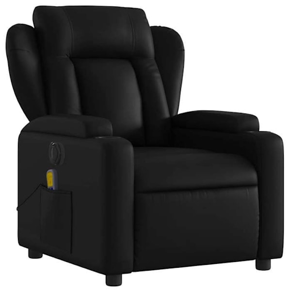 TV-recliner med massagefunktion, elektrisk, 6 massagepunkter i sort PVC DEC027214 Svart