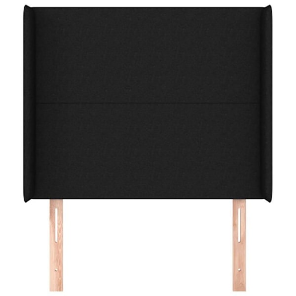 Hovedgærde til soveværelse med sidekant 83 x 16 x 118/128 sort stof