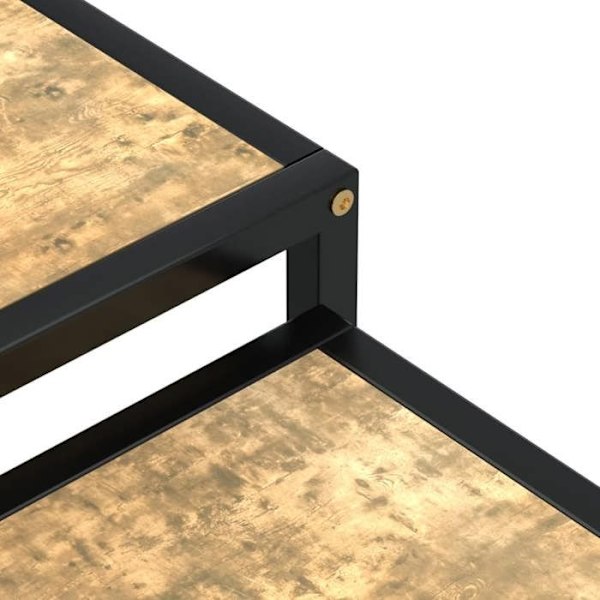 Set med 2 sidobord för växtstöd i MDF och svart stål DEC032744 Svart