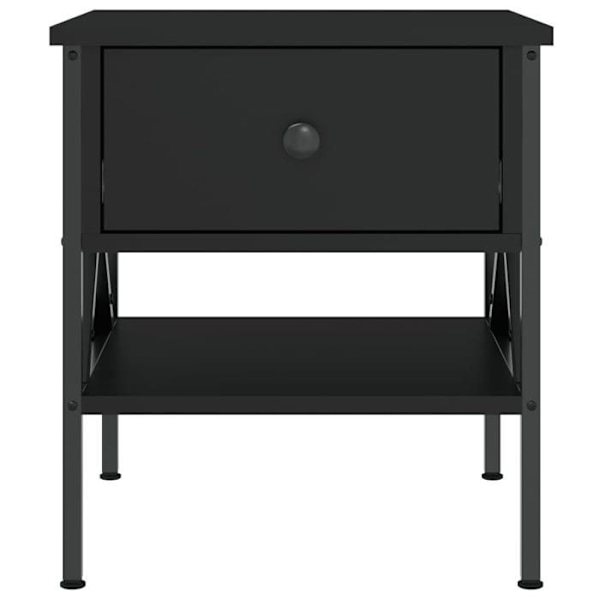Sæt med 2 natborde med skuffe og hylde 40 x 42 x 45 cm sort ingeniørtræ DEC035584 kastanj