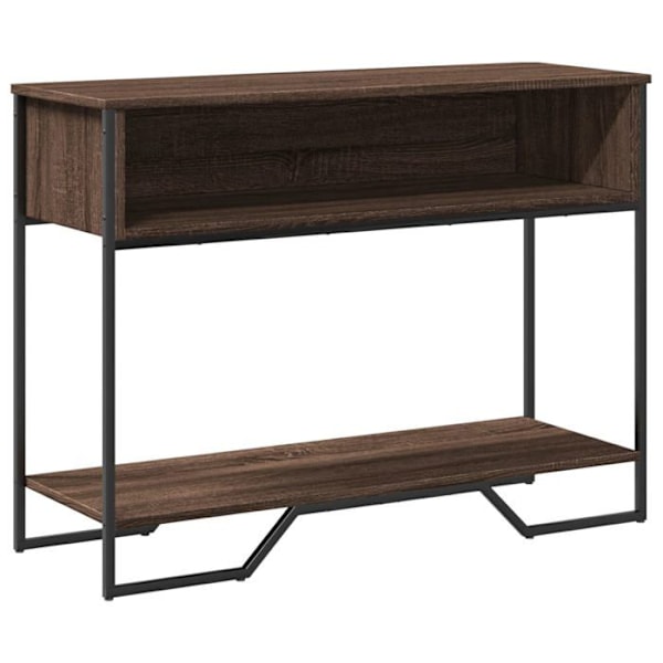 Praktisk konsolbord med opbevaringsrum 100 x 35 x 74,5 cm ingeniørtræ brun og metal DEC031843 kastanj