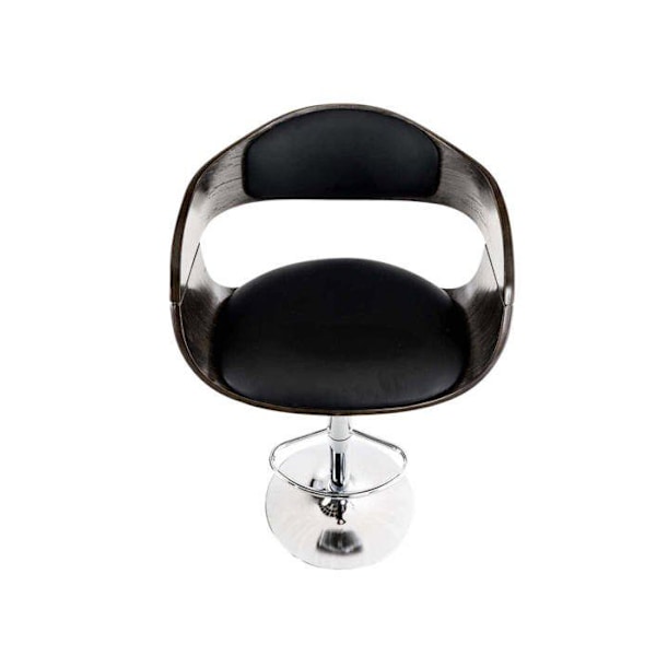 Mängd av 2 design barstolar i skandinavisk stil i svart PVC och grå trästruktur 10_0004245 kastanj