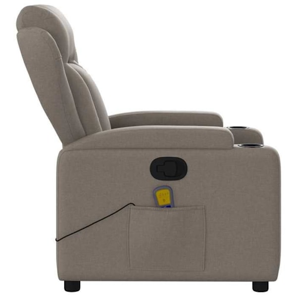 TV afslapningsstol med massagefunktion, justerbar, 6 punkter for massage i taupe stof DEC027111 Mol