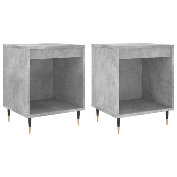 Set med 2 nattduksbord med öppen förvaring 40 x 35 x 50 cm grå ingenjörsträ DEC035373 kastanj