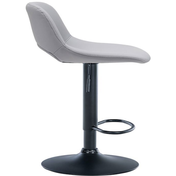 Baari stool korkea x1 PVC harmaa jalkatuki musta metallijalka 10_0004583 Grå