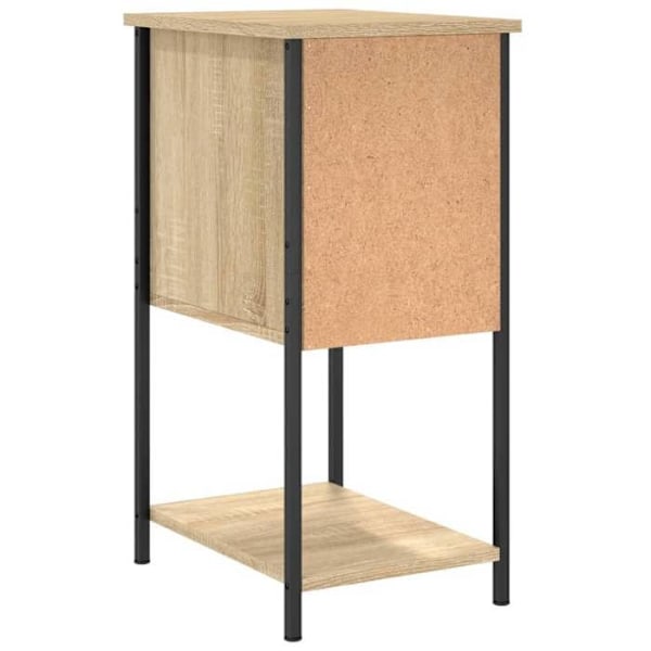 Sæt med 2 natborde med to skuffer 32 x 42 x 70 cm ingeniørtræ farve eg og jern DEC035868 kastanj