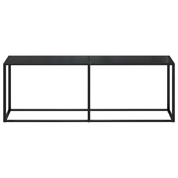 Bordkonsolbord 220 x 35 x 75,5 cm hærdet glas og sort stål DEC032138 Svart