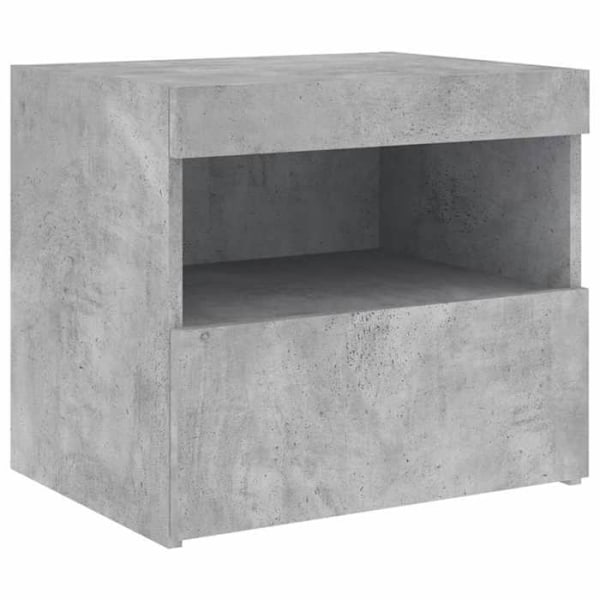 Natskab med LED-lys, skuffe og rum 50 x 40 x 45 cm, grå ingeniørtræ DEC033191 kastanj