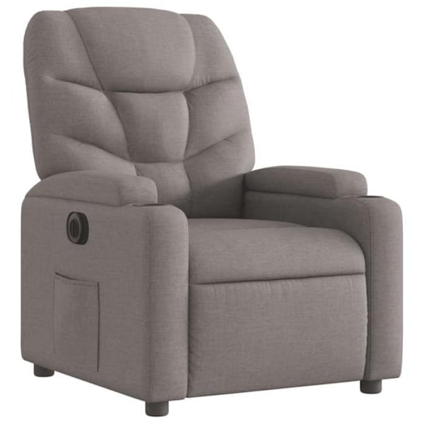 Recliner TV med elektrisk lutningsfunktion mycket bekväm i taupe tyg DEC028570 Guld