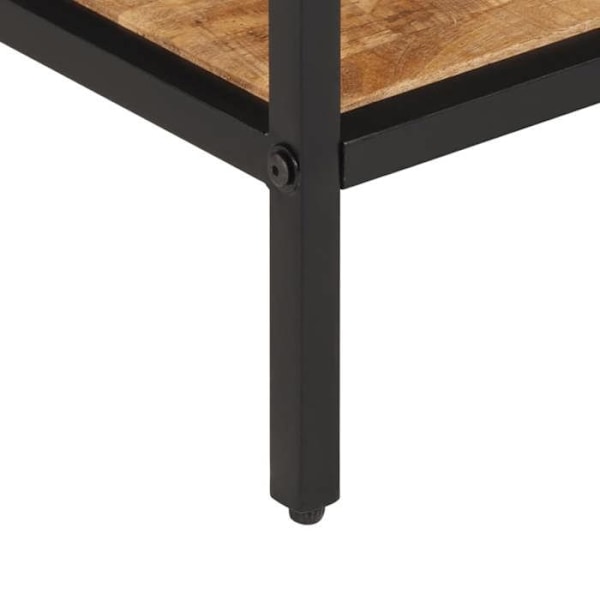 Funktionel og stilfuld konsolbord med hylder 70 x 35 x 70 cm i rå massiv mangotræ og jern DEC031568 kastanj