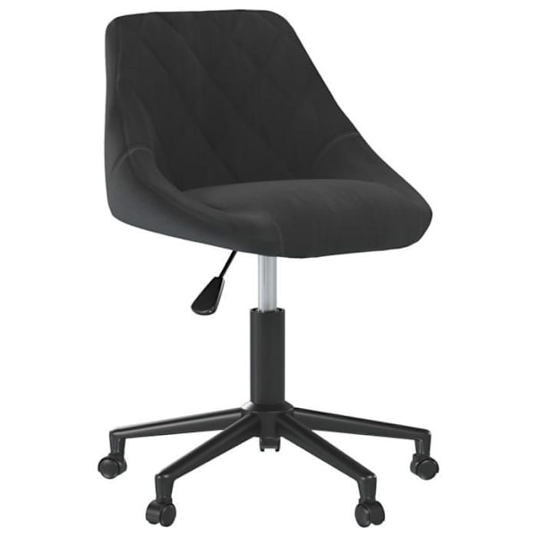 Arbejdshøjde taburet, kontorstol med hjul, justerbar højde, sort velour, ramme i sort stål DEC025119 Svart