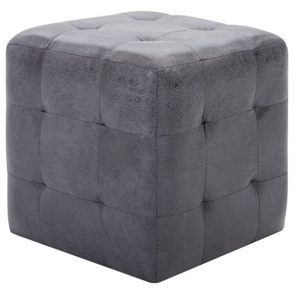2 kpl 30 x 30 x 30 cm PVC daimihenkisiä jalkatukipuffeja harmaana DEC032757 Grå