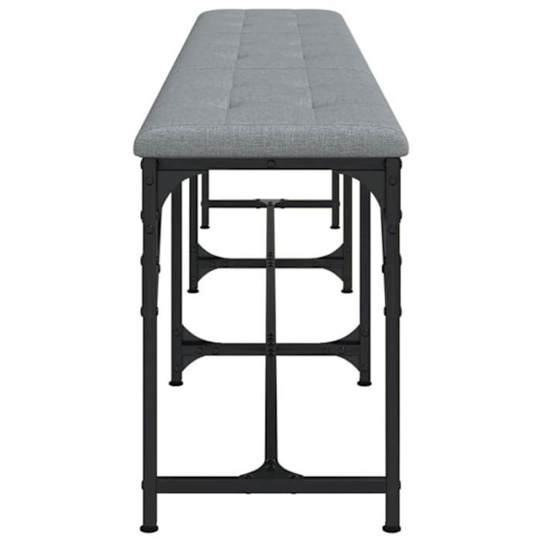 Bänk för matsal 186 x 32 x 45 cm ram i stål och sits i grått tyg DEC025018 Grå