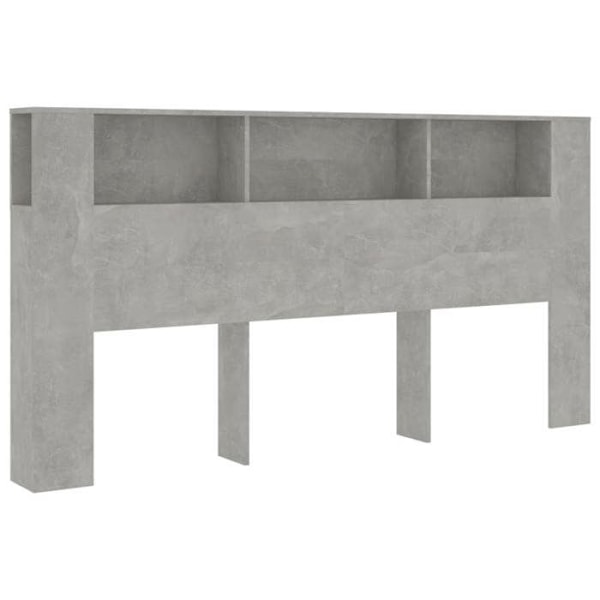 Hovedgærde med opbevaring, tilbehør til sengebord, hylde 200 x 18,5 x 104,5 MDF grå