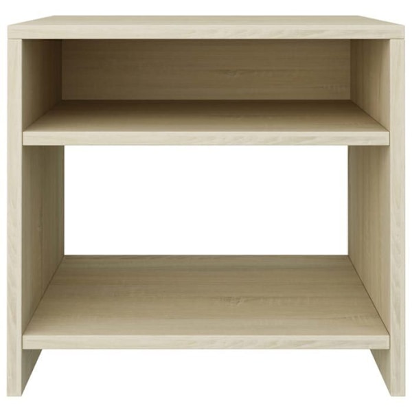 Set med 2 sängbord med öppen förvaring 40 x 30 x 40 cm ingenjörsträ färg ek DEC035876 kastanj