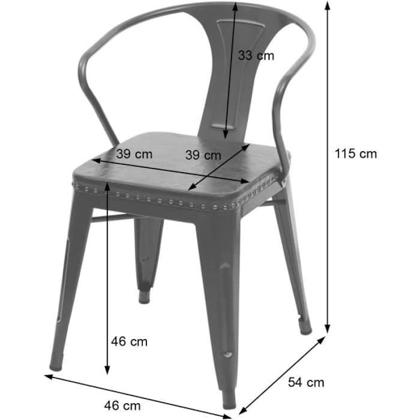 Bistro-set med 2 stolar i grå svart konstläder och bord i ljust trä, industriell design